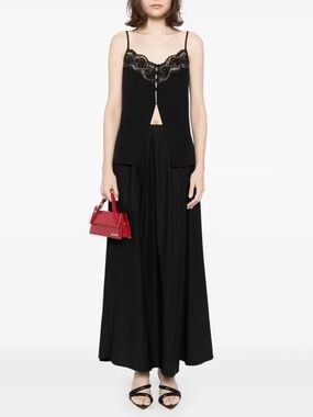 Reformation Lucy A-Line Maxi Skirt in Black Size 4